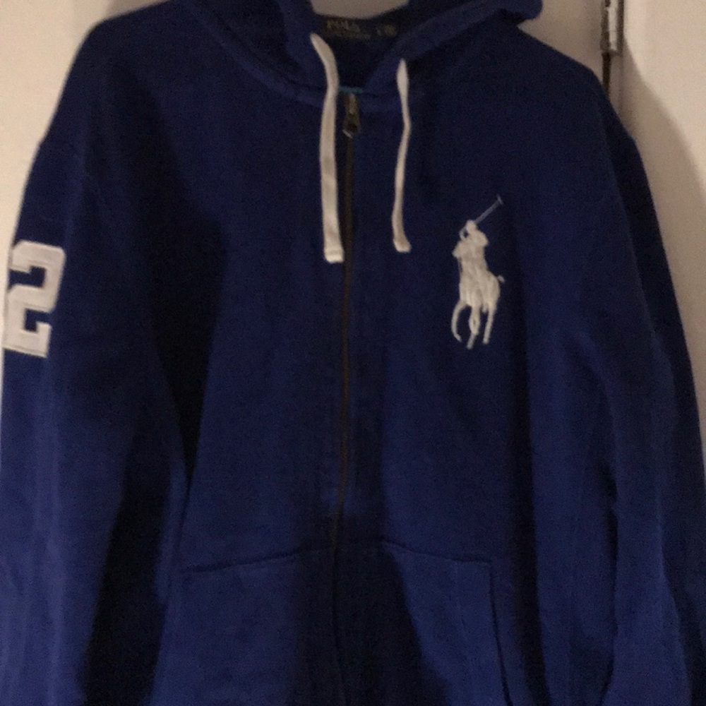 Royal blue polo hoodie size large
